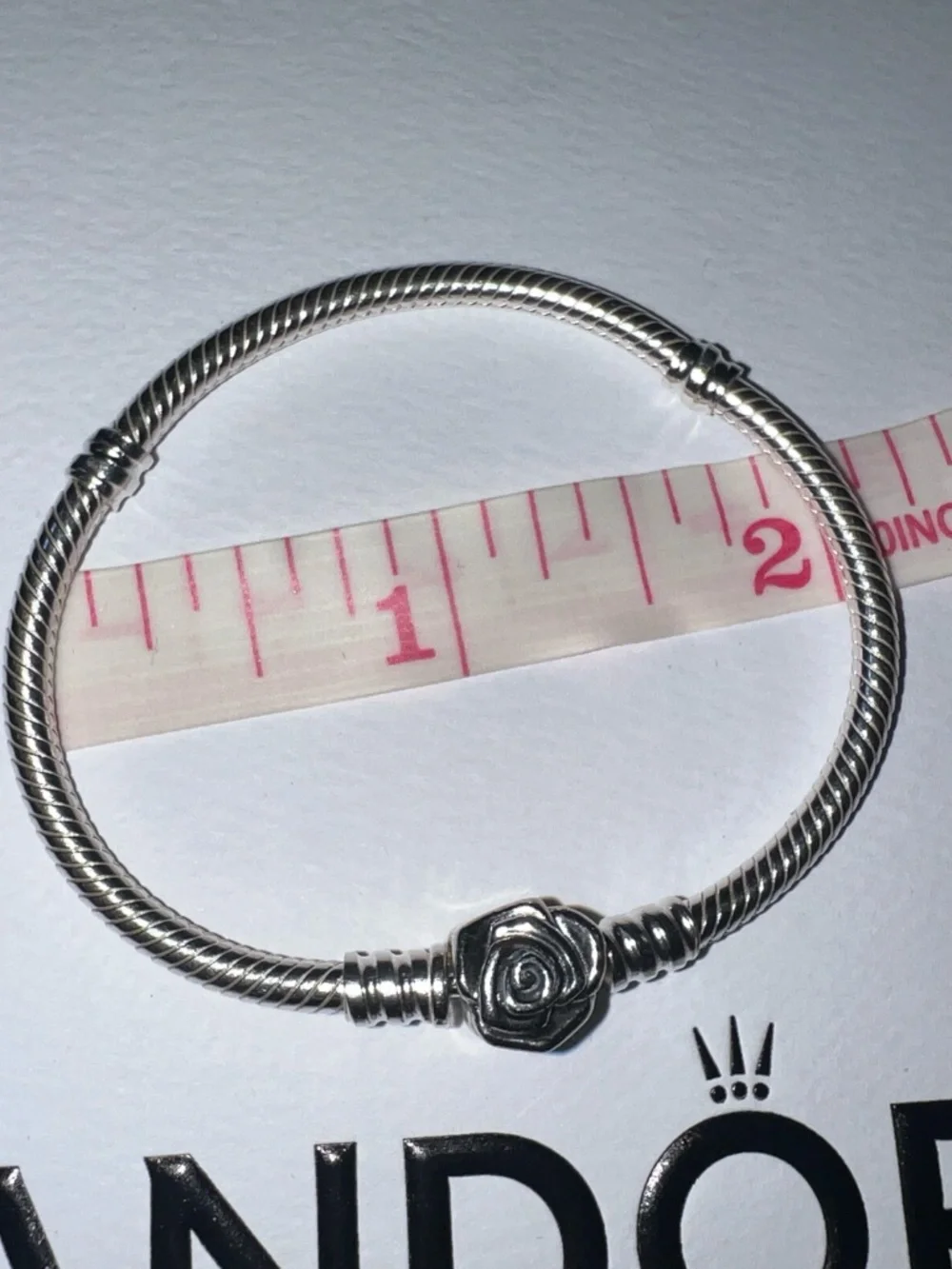 Pandora Moments NWOT Rose in Bloom Silver Bracelet + Box